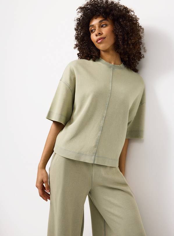 Light Green Washed Wide Leg Co-ord Joggers M